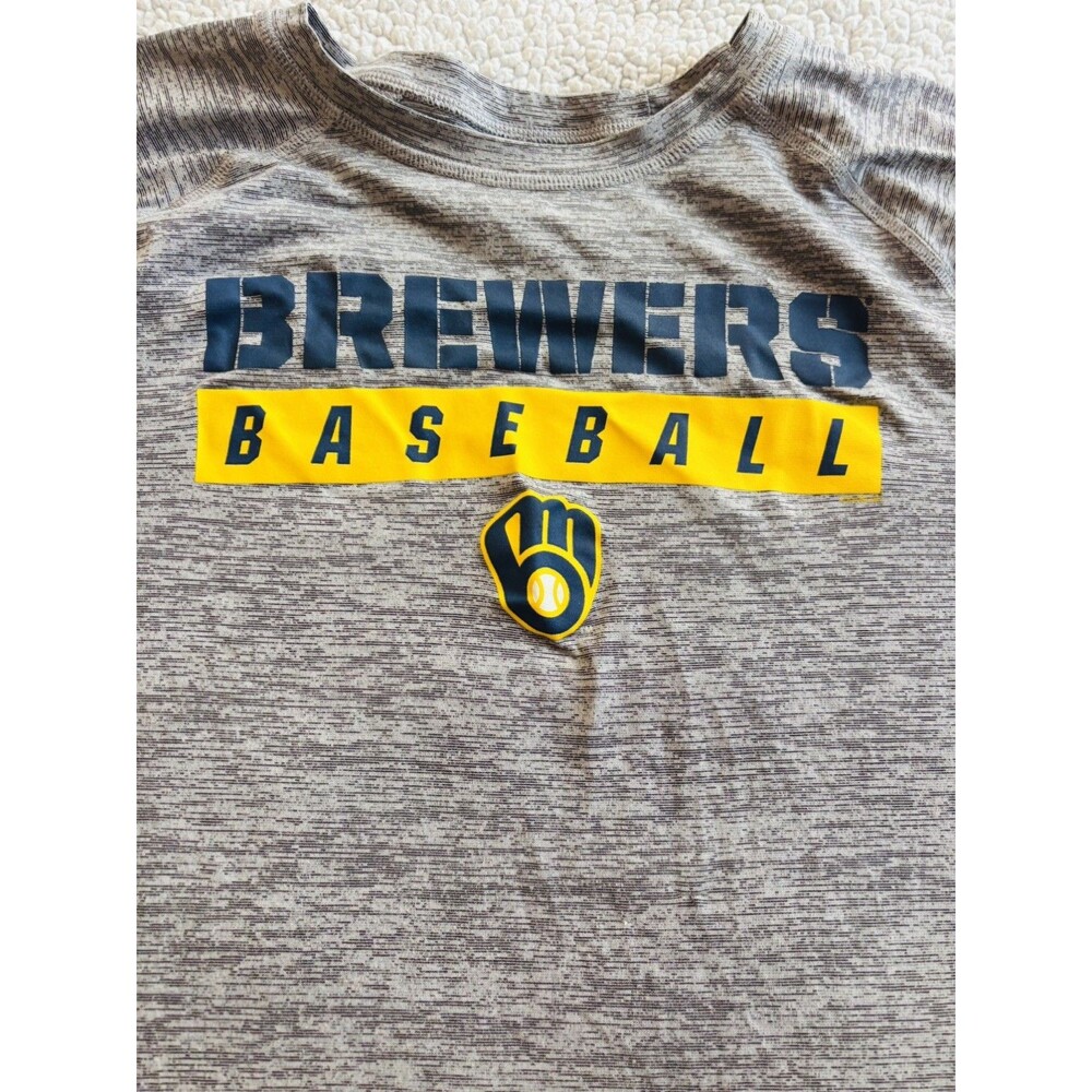 Milwaukee Brewers MLB Genuine Gray Moisture Wicking Performance T-Shirt Men’s XL